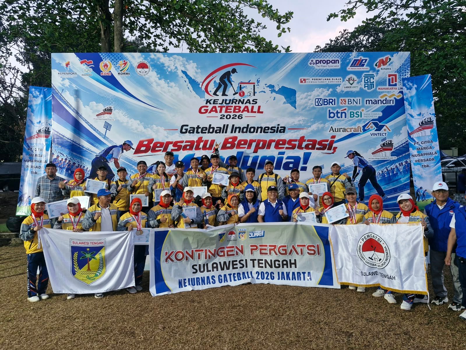Gemilang di Kejurnas Gateball 2026, Sulawesi Tengah Juara Umum dengan 4 Emas dan 1 Perak