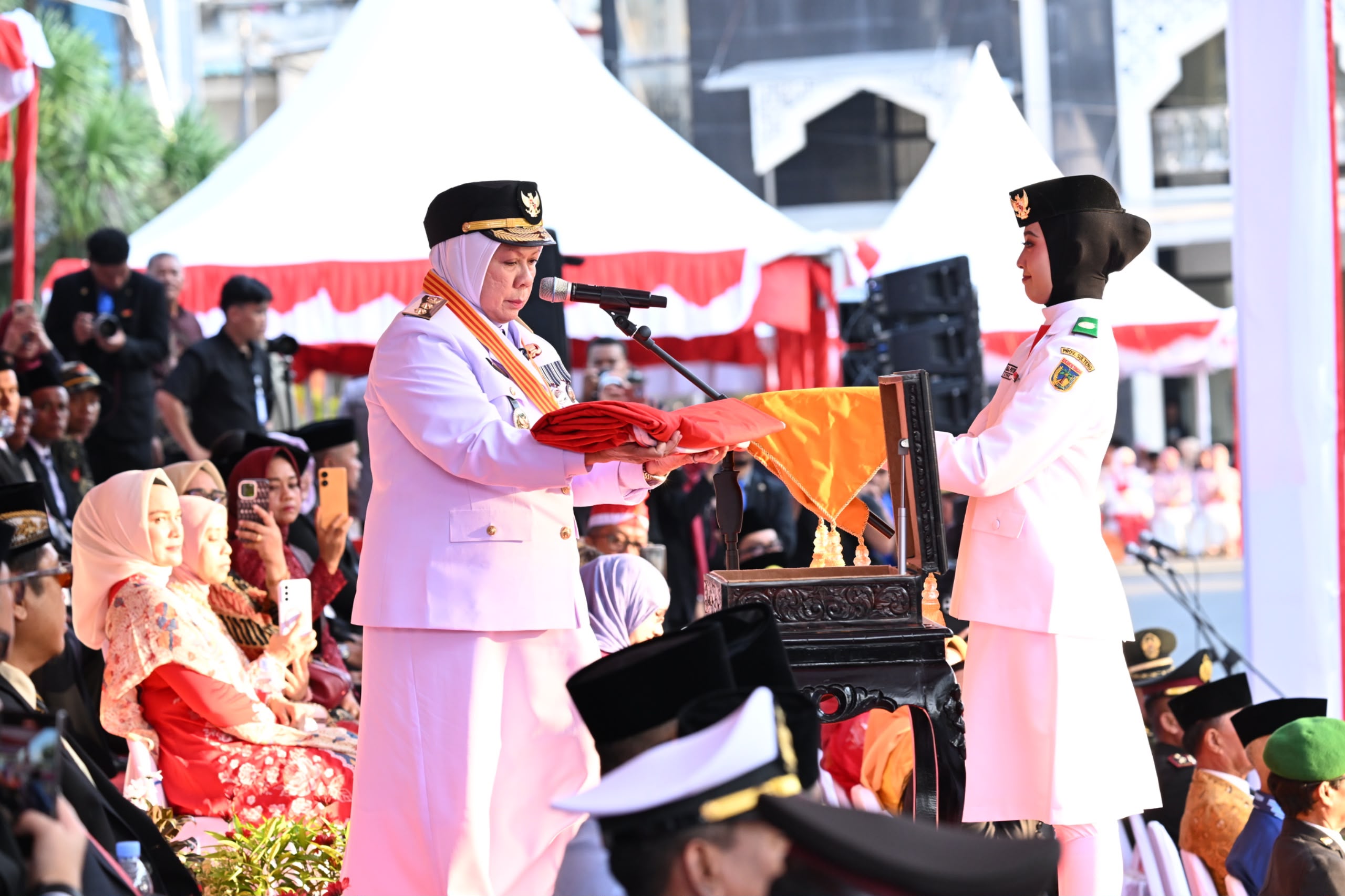 Paskibraka Sulteng Tuntaskan Tugas di HUT ke-81 Kemerdekaan RI, Sang Saka Merah Putih 🇲🇨 Turun dengan Khidmat
