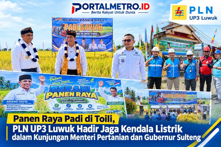 Panen Raya Padi di Toili,PLN UP3 Luwuk Hadir Jaga Kendala Listrik dalam Kunjungan Menteri Pertanian dan Gubernur Sulteng