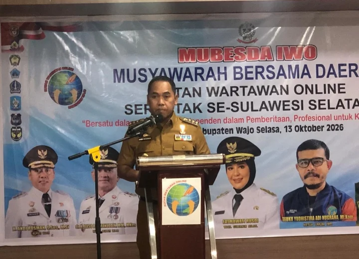 Resmi Buka Musda IWO se-Sulsel di Wajo, Bupati Andi Rosman Tekankan Sinergi Pemerintah dan Pers