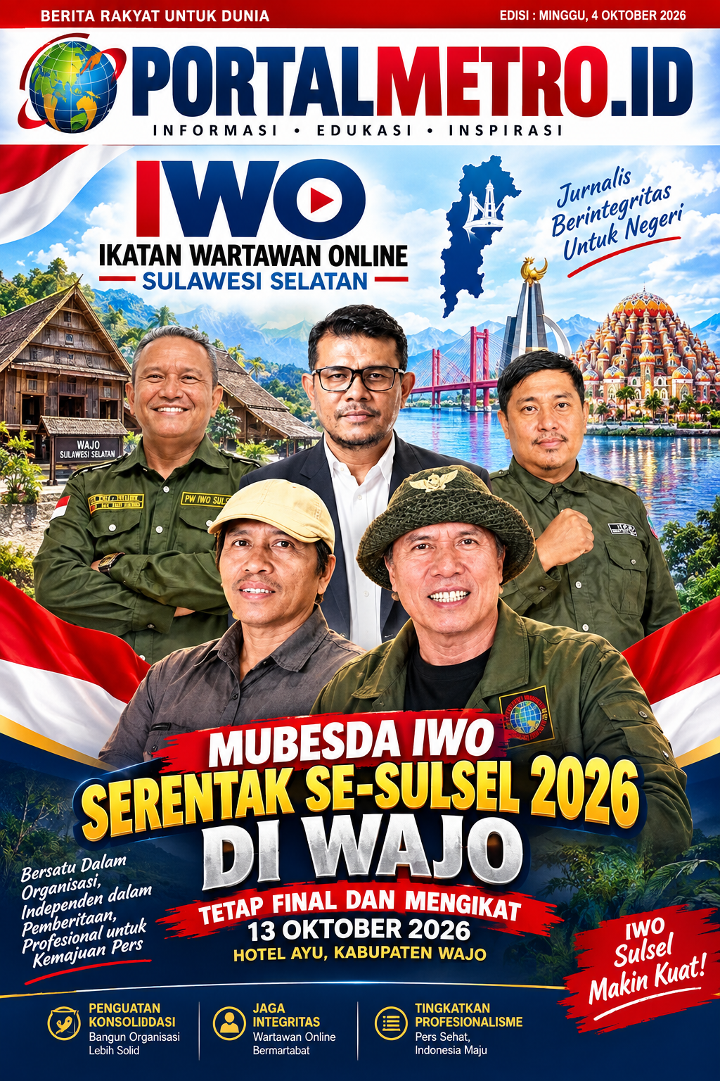 Mubesda IWO Serentak se-Sulsel 2026 Final, Wajo Jadi Tuan Rumah 13 Oktober 2026