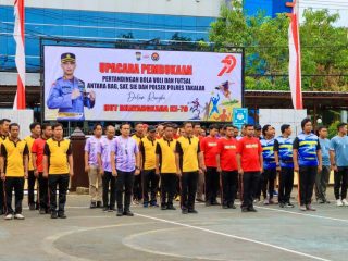 Meriahkan HUT Bhayangkara ke-79,Polres Takalar Gelar Pertandingan Bola Voli dan Futsal Internal